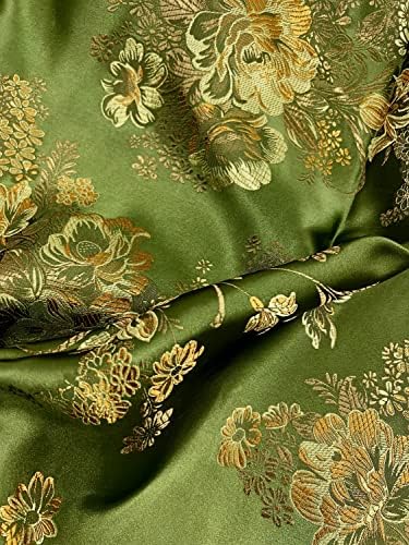 Anais Olive Virágos Brokát Kínai Szatén Szövet Cheongsam/Qipao, Ruházat, Kosztümök, Kárpit, Táskák, Kézműves - 10220