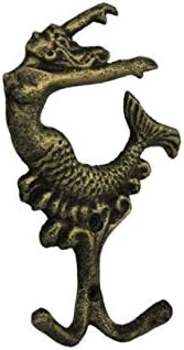 Hampton Tengeri Dekoratív Öntöttvas Hableány Kulcs Horog, 6, Antik Arany