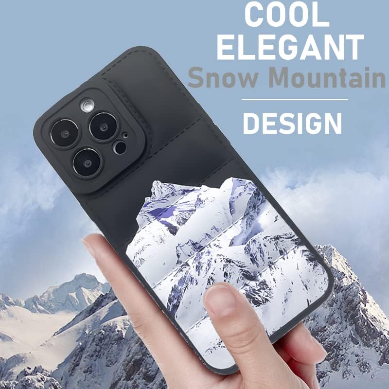 WOCOYO Hegyek Design iPhone 13 A Puffer Telefon Esetében az Észak-Hó Grafikus & Levegő Kabát Pufi Arca Trendi Esztétikai