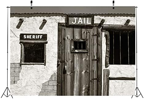 BELECO Szövet 5x3ft Nyugati Börtönbe Seriff Irodájában Háttérben a Régi Nyugati Szellem Város Börtön Seriff Ablak Rendőrség,