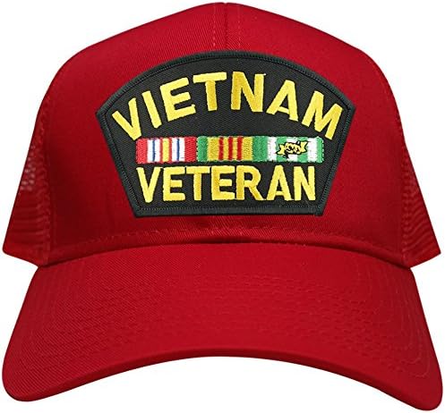 Katonai Vietnami Veterán Nagy Hímzett Vas a Patch-Állítható Háló Cap Trucker