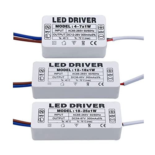 Új LED Driver 2W 4W 10W 15W 30W 300mA LED Tápegység AC90-265V Transformers LED Világítás (Szín : 18-25W, Méret : 300MA_AC85-265V)
