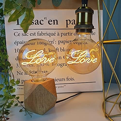 A szerelem Alakú Levél Dekoratív asztali Lámpa Izzó, Edison Izzók 4W Vintage Edison-Izzó G95 Retro LED Izzó Szabályozható