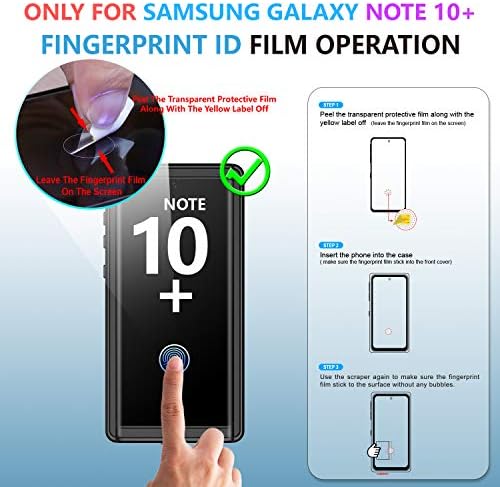 SPIDERCASE Samsung Galaxy Note 10+ Plus Vízálló tok, Beépített kijelző Védő fólia Ujjlenyomat Kinyit a Film, Ütésálló Teljes