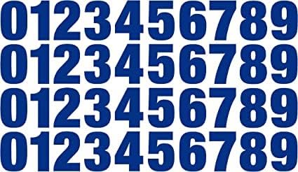 0-9 Számok Kék Vinyl Matrica, Matricák Válogatott Készlet 40 Válasszon Méretet!! 1 - 12 (V1146 BlueUnion) (2)