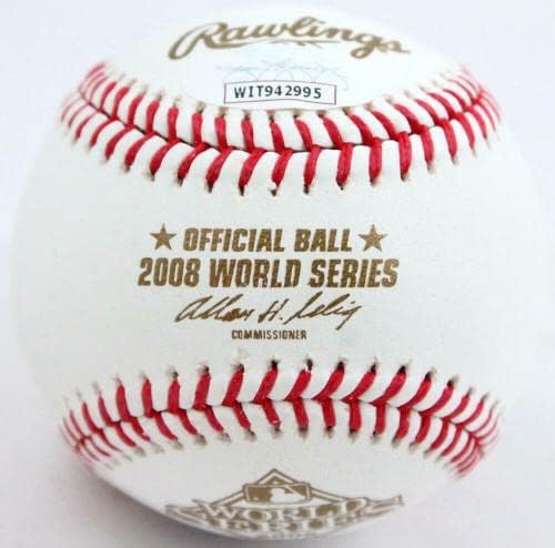 Ryan Howard Dedikált Rawlings World Series OML Baseball w/08 WS Champs-SZÖVETSÉG W - Dedikált Baseball