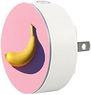 2 Csomag Plug-in Éjjeli LED-es Éjszakai Fény, Vicces Rózsaszín Gyümölcs, Banán Alkonyat-hogy-Hajnal Érzékelő Gyerek Szoba,
