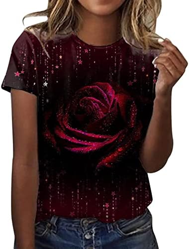 Szexi Plus Size Maximum a Nők, a Divat Rövid Ujjú Legénység Nyak póló Aranyos Virágos Grafikus Póló Trendi Tshirts