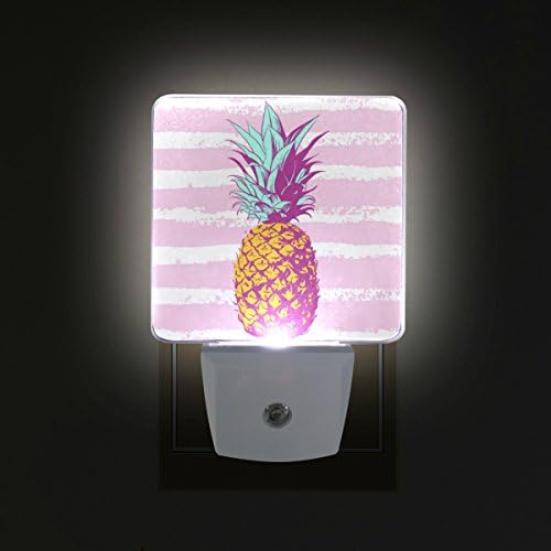 2 db Plug-in LED-es Éjszakai Fény Ananász Egzotikus Trópusi Gyümölcs Nightlights az Alkonyat Hajnal Érzékelő Fehér Fény Tökéletes