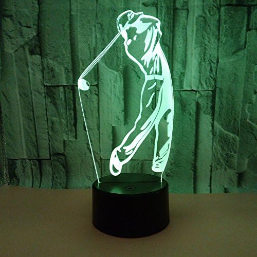 WMH 3D Golf asztali Lámpa, 7 Szín Megváltoztatása Érintse meg a Kapcsoló LED-es Éjszakai Fény, USB Powered Otthoni/Irodai