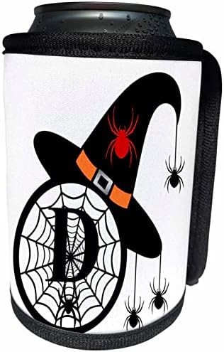 3dRose Monogram D Halloween Boszorkány Kalap Pókok, valamint a Web - Lehet Hűvösebb Üveg Wrap (cc-371501-1)