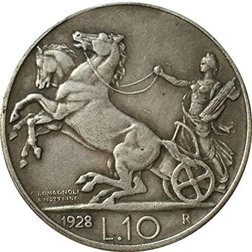 1928-Ban Olaszország 10 Líra Érmék Másolás COPYCollection Ajándékok