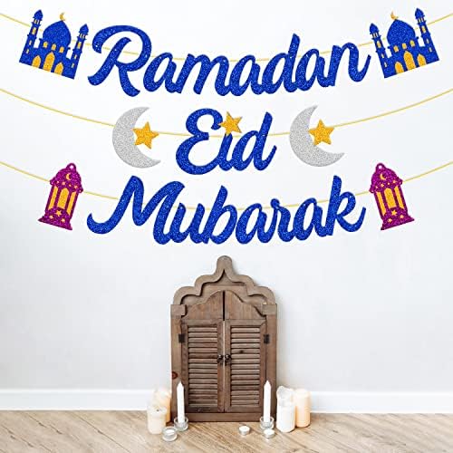 Ramadán Dekoráció Ramadan Eid Mubarak Banner Ramadam Kareem Dekoráció Eid Ramadan Dekoráció Otthon 2 az 1-ben Boldog Ramadan