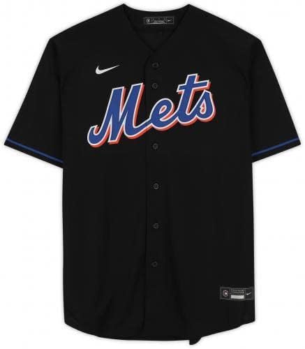 Keretes Pete Alonso New York Mets Dedikált Fekete Nike Replika Jersey - Dedikált MLB Mezek