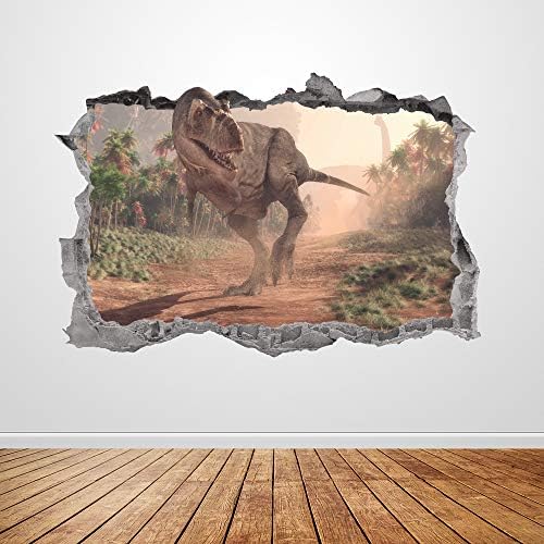 Jurassic T-Rex Fali Matrica Művészeti Összetört 3D Grafikus Dinoszaurusz Fali Matrica Falfestmény, Poszter, Gyerek Szoba