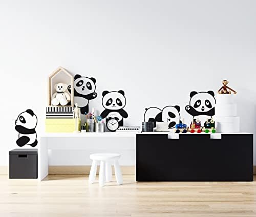 5 Pandák/Set Wall Art Matrica Vinil Állat Stikcer Otthon lakberendezés Aranyos Pandák, hogy a Nemzeti Kincs, a Kínai Gyerekek