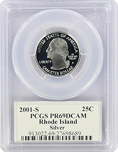 2001-ben a Rhode Island-i Állami S Ezüst Bizonyíték Negyed PR-69 PCGS
