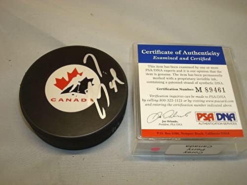 Corey Perry Aláírt Csapat Kanadai Jégkorong Dedikált PSA/DNS-COA-1B - Dedikált NHL Korong