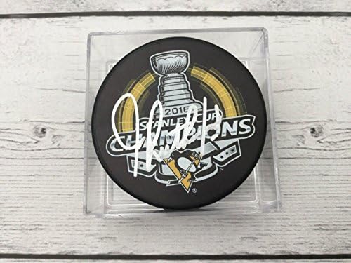 Jim Rutherford Aláírt Stanley-Kupa Bajnokok Pittsburgh Penguins Jégkorong egy - Dedikált NHL Korong